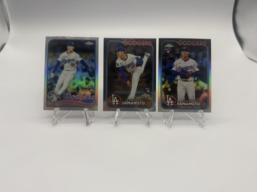 2024 🔥Yoshinobu Yamamoto🔥 3x RC Lot Topps Chrome Update Los Angeles Dodgers