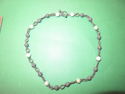 T & C 14K GOLD STERLINGSILBER Perlenkette 18-1/2 Zoll