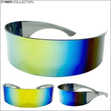 SPACE ROBOT PARTY RAVE COSTUME CYCLOPS FUTURISTIC SHIELD DJ SUN GLASSES SHADES