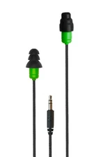 Plugfones Protector Industrial Earplug Headphones Black & Green OSHA ANSI