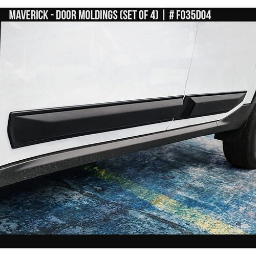Fits 22-25 Ford Maverick Air Design Door Molding Guards 4pc Satin Black FO35D04 - Picture 3 of 6