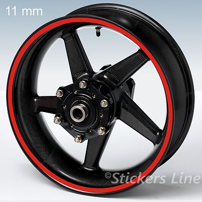 Stickers motorcycle wheels strips rims STANDARD thickness 11mm generic kit choice of colors