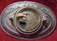 Western Circle Centerpiece Featuring an Eagle with Red Stone Eye USA Made