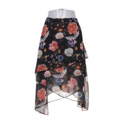 Tigha, Rock, Größe: S, Schwarz/Mehrfarbig, Polyester/Viskose, Blumen, Damen #Fvd