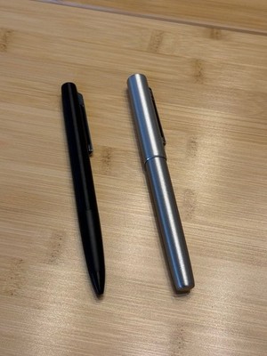 Lamy Aion Ballpoint Pen Rollerball Black Silver Set Of 2