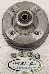 03-11 Kawasaki Bayou 250 Front Brake Drum Good Bearings #41038-1327