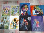 Original 9 x 12 Neo Expressionist Poor Rich Man Acrylic Canvas Wall Painting — photo 8