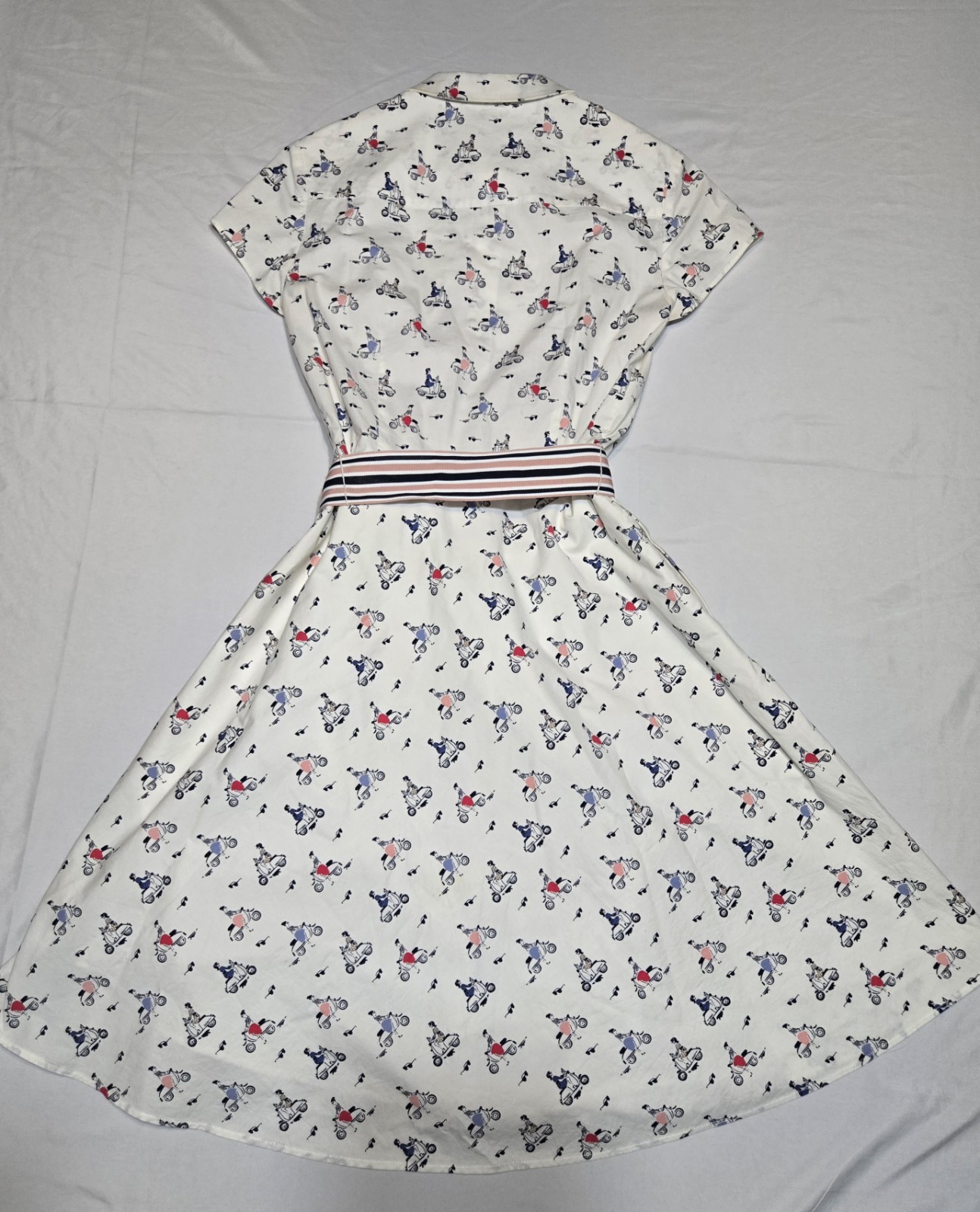 Boden Sophia Shirt Dress, Scooter Print, Cap Sleeve, Size 2R image 2