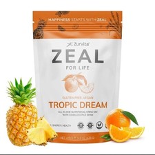 Zurvita Zeal For Life Tropic Dream Energy/Health Drink 30 Portions Per Bag