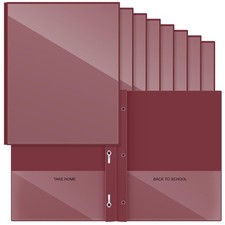 24 Pcs Plastic Folders with Clear Front Pocket and 3 Prong Take Home Plastic ...