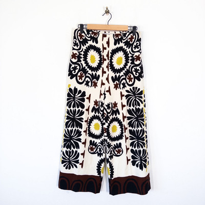 Zara Hose weites Bein Culotte Größe M 10 Blogger Favorit Boho bedruckt Blumen