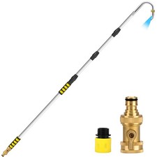 24FT Reach Gutter Cleaning Tools from Ground, Telescopic Rain Gutter Cleaners To