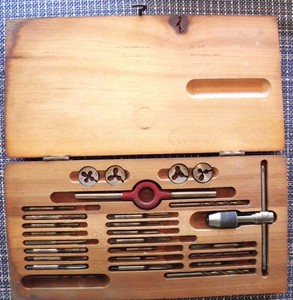 Vintage Greenfield Tap And Die 328 & 751 Set In Original Wooden Case Original