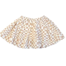 Rylee + Cru Girls Pleated Skirt Sand Check Size 10-12 Years Bottoms