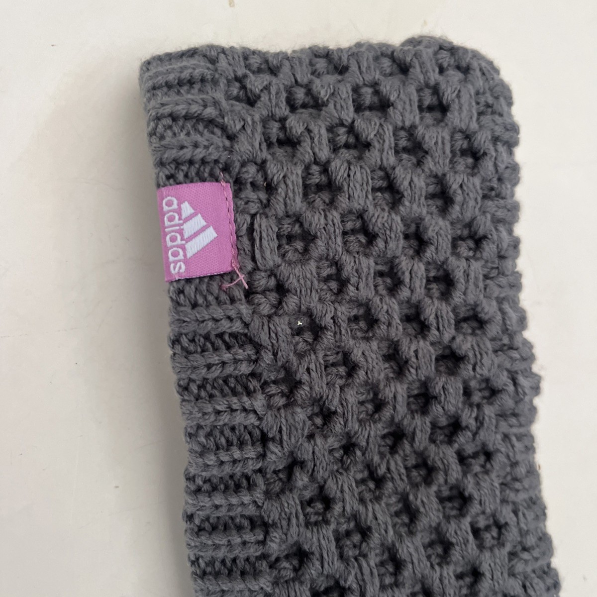 Adidas Womans Crestline Headband Black And Gray Fleece Lined NWT New With Tags View 2