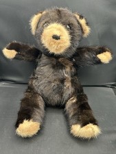 Vintage Black Mink Teddy Bear 14" Rare Bear Inc 1982 Made in Hong Kong