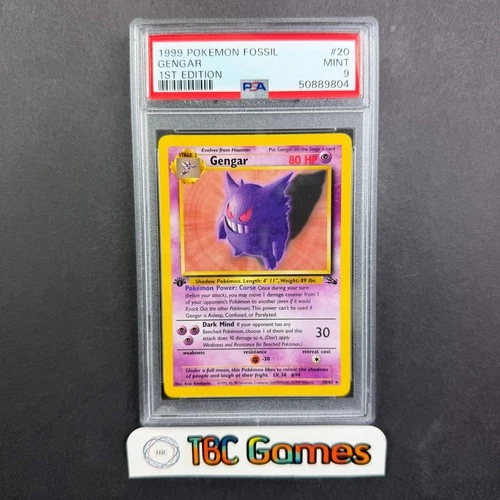 Gengar Fossil 1st Edition #20 PSA 9