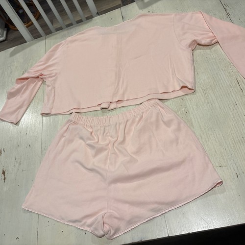 Victoria’s Secret Pyjama Set Damen M Langarm ~ Shorts Pink Gold Label �� - Bild 6 von 21