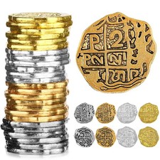 35pc Metal Pirate Spanish Doubloon Coin Replicas 4 Colors Treasure Hunt Props