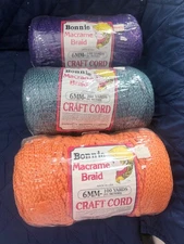 Pepperell Bonnie Craft Cord lot  6mm x 100yd Crochet Macrame Weaving FREE SHIP B