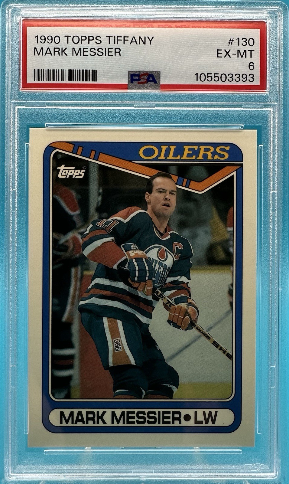 1990 Topps Tiffany - Mark Messier #130 NHL Hall of Fame PSA 6 Excellent Mint