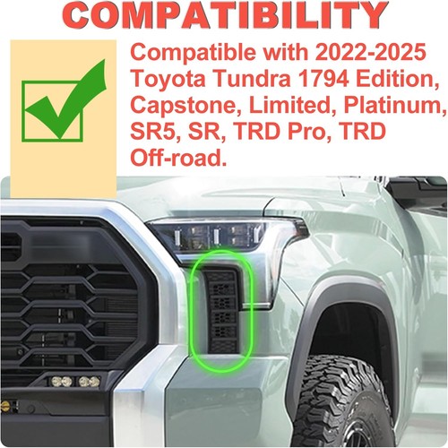 LED Bumper Daytime Running Fog Lights w/ Turn Signal For Toyota Tundra 2022-2025 - Picture 3 of 7