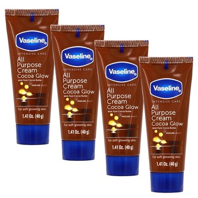 Vaseline Cocoa Glow Cream 1.41oz 4 Pack Pure Cocoa Butter