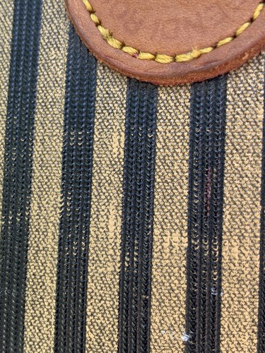 Fendi Pequin - Roma Italy 1925 schwarz braun gestreift - Handtasche Beuteltasche Vintage - Bild 12 von 24