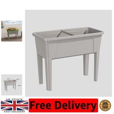 Elegante Fioriera XL Letto Rialzato Lungo Trogolo | Durevole Vaso da Giardino Taupe 76cm