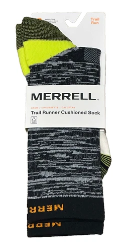MERRELL All Purpose Trail RUNNER Run Trek Crew Socks 1 Pair 8-11.5