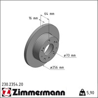 2X Zimmermann 230.2354.20 Bremsscheibe FüR Fiat Peugeot Citroen C25 J5 Ducato 2