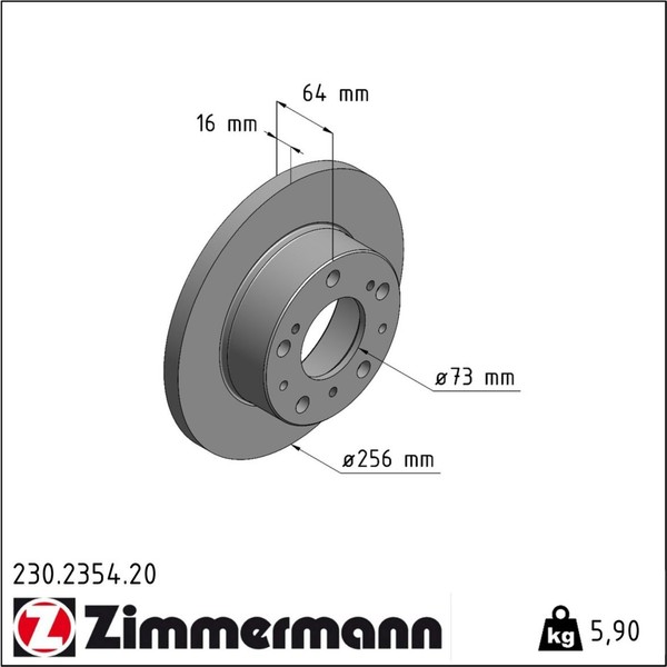 2X Zimmermann 230.2354.20 Bremsscheibe FüR Fiat Peugeot Citroen C25 J5 Ducato 2-image