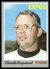 1970 Topps Baseball Claude Raymond Montreal Expos #268 Card EX+
