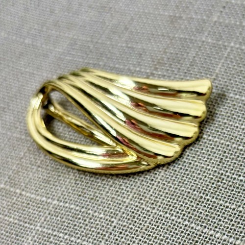 Vintage goldfarben Piscitelli gerippt Flügel Schal Schiebering EUC 1,75"x1" - Bild 10 von 12