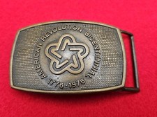 Vintage American Revolution Bicentennial Bronze Tone Belt Buckle