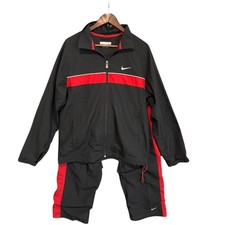 VTG Nike Y2K Zip Windbreaker Jacket  Matching Track Pants Set Sz L Baggie