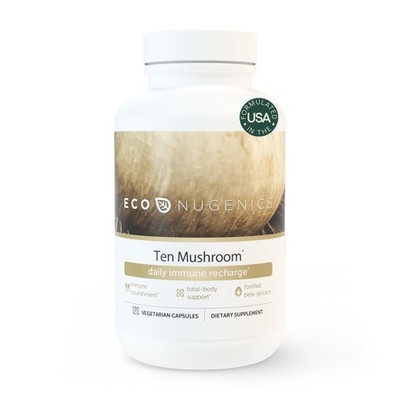 Ten Mushroom Supplement: Daily Immune Support, 120 Capsules   Lion s Mane, Re...
