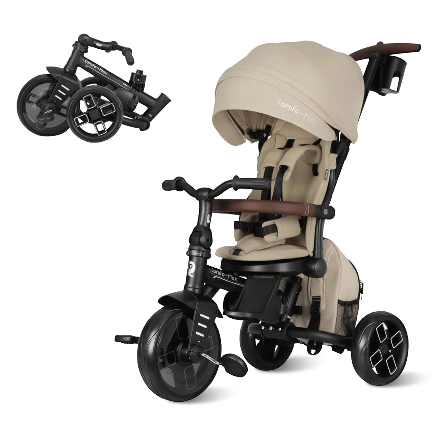 Toddler Bike Stroller for Baby 10 Months to 6 Years Old, 8-In-1 Foldable Strolle