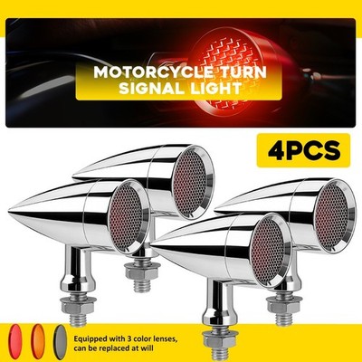 Bullet 4X LED Turn Signal Blinker Lights For Honda VTX1300C VTX1800C VTX1800N