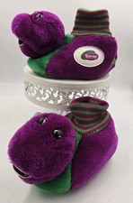 Barney Vintage 1990 s Rare Slippers Unisex Youth Children Toddler Size M 7-8