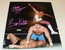 Brutus The Barber Beefcake Greg The Hammer Valentine Signed 11x14 Wrestling Dual