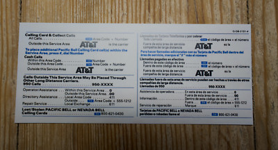 AT&T Pacific Bell Payphone Lower Sign Plastic Placard Instructions Card