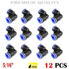 12 PC Tube OD 8mm 5/16'' Elbow Union Pneumatic Quick Connector Air Fittings Pus