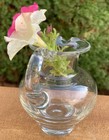 Vintage Heavy Clear Glass Creamer Small Pitcher Vase — photo 2