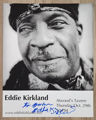 Eddie Kirkland Signed 11x14 Photo Blues Guitarist Musician Rare Legend RAD