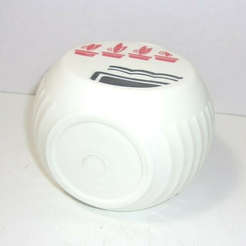 Vintage Fire King Vitrock Range Grease Jar Canister “Red Flower Pot” Art Deco - Picture 8 of 9