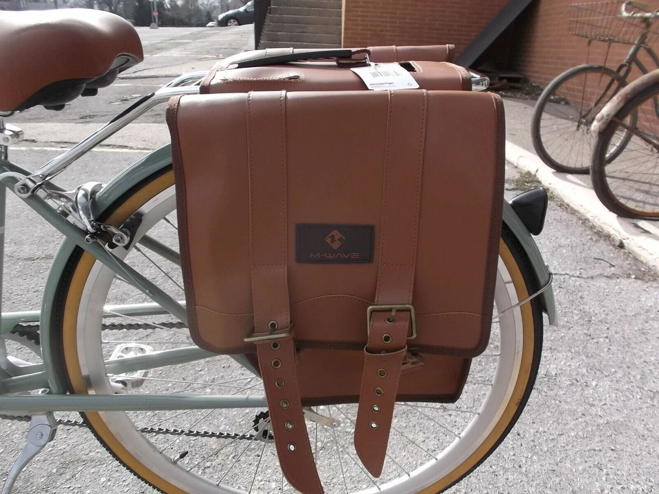 Retro Removable Bicycle Saddle Bags dual double with handle Germany - Image 2 of 4