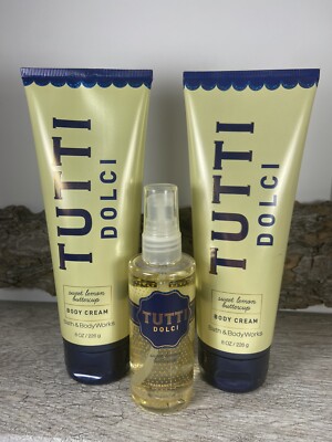 NEW Bath Body Works TUTTI DOLCI SWEET LEMON BUTTERCUP Body Cream travel  mist 667543447169|