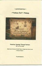FICHE POINT DE CROIX HALLOWEEN HALLOWS EVE PRIMITIVE BETTY
