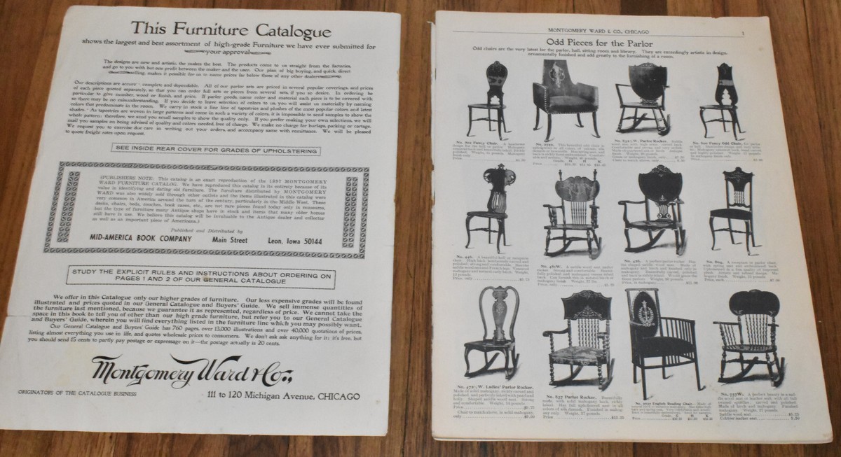 Vintage Original 1897 Montgomery Ward Mail Order Furniture
